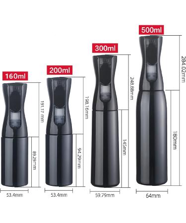 ZHIYE Hair Spray Bottle Continuous Water Mister Bottle Empty Aerosol Fine Mist Curly for Taming in Morning Hairstyling Plants Pets Cleaning-5.4oz/160ml (Black) 160 ml Black - Buy Online on GoSupps.com