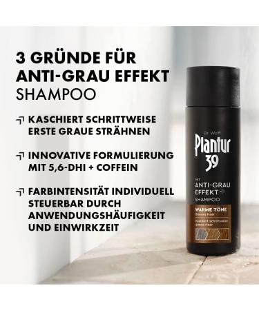  Plantur 39 Plantur 39 Anti-Gray Shampoo 200ml - For warm tones and brown hair - Gradually covers gray hair without coloring - Caffeine shampoo for women with strong hair - Buy Online on GoSupps.com