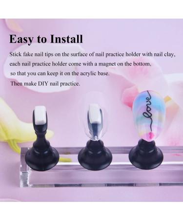 Ycyan Acrylic Nail Practice Display Stand Set - Press on Magnetic Nail Art Holder for False Nails - Salon and Home DIY Manicure (Black) - Buy Online on GoSupps.com