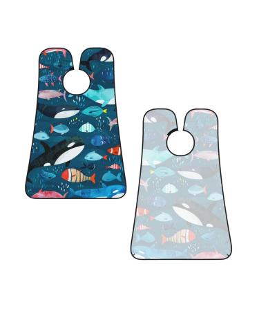 Whale Print Beard Bib Apron - Non-Stick Beard Hair Catcher for Men | Perfect Shaving Gifts | One Size Black - Buy Online on GoSupps.com