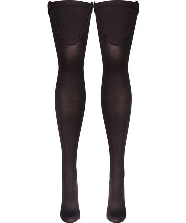 Truform 18mmHg Compression Thigh High Stockings for Men & Women - Black, Large - 1 Pair - Buy Online on GoSupps.com