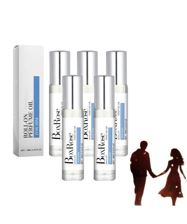 Perfume for Men Valentine's Day Sale Rose Perfume Oil Pheromone Perfume for Men Roll on Perfume Oil Portable Perfume for Male (5 Pcs)