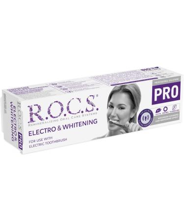 R.O.C.S. Vegan Toothpaste - Electro & Whitening 74g | Fluoride-Free Safe Formula for Electric Toothbrush | Mild Mint Taste Lightening Effect - Buy Online on GoSupps.com