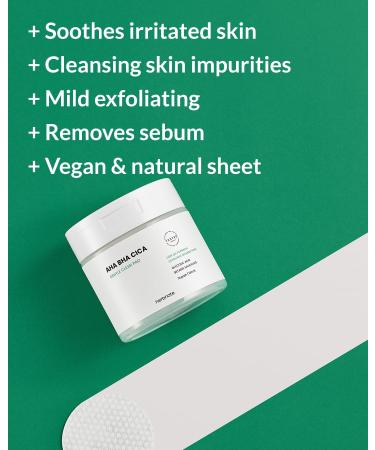 HERBNOTE AHA BHA Cica Gentle Clear Pad - Facial Exfoliating Pad for Dead Skin Cell Care pH Balancing & Sebum Control Tighten Large Pores Calm Sensitive Skin & Moisturize Dry Flaky Skin 70 Sheets - Buy Online on GoSupps.com