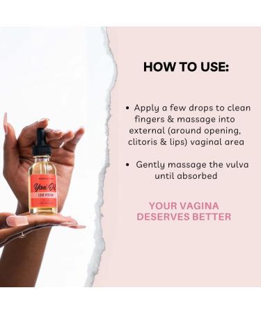 Rose Love Potion Yoni Oil - Stimulating Warm Sensation Feminine Care | Natural Ingredients for Odor, Razor Bumps & Dryness | 1 oz Glass Bottle with Dropper - Buy Online on GoSupps.com