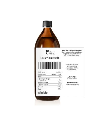 Olini Fermentation White Cabbage Juice 1L - Natural Probiotic Drink Not Pasteurized Preservative-Free Rich in Vitamin C - Buy Online on GoSupps.com