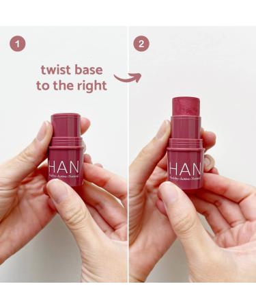HAN Skincare Cosmetics All Natural 3-in-1 Multistick | Rose Berry Shade | 0.20 oz - Buy Online on GoSupps.com
