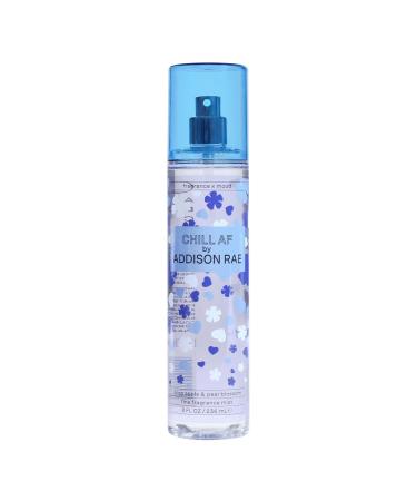 Addison Rae Chill Body & Hair Mist for Women - Floral Woody Feminine Scent - Body Spray Pear Blossom Apple Sandalwood Musk - Long-Lasting Everyday Wear Fragrance for Her - Vegan Cruelty Free - 8oz Chill AF - Floral Woody