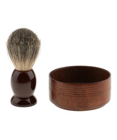 F Fityle Wooden Men's Shaving Brush & Bowl | Premium Barber Beard Care Essentials - International Shipping - Buy Online on GoSupps.com