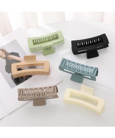 6 Pack XL Hair Claw Clips - 5 Inch Rectangular Claw Clip for Long Thick Hair - Strong Hold Non-slip - Hair Styling Accessories for Women - Gifts - Buy Online on GoSupps.com