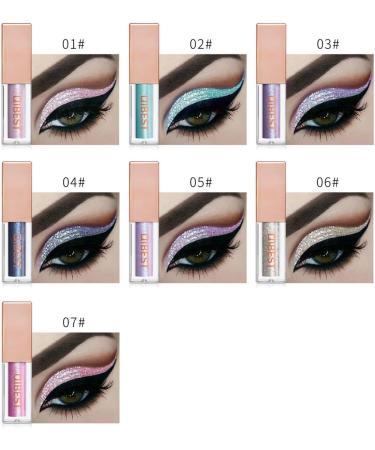 Diamond Glow Liquid Eye Shadow 7 Colors Set Metals Glitter Shimmer Eyeliners Long Lasting Waterproof Sparkling - Buy Online on GoSupps.com