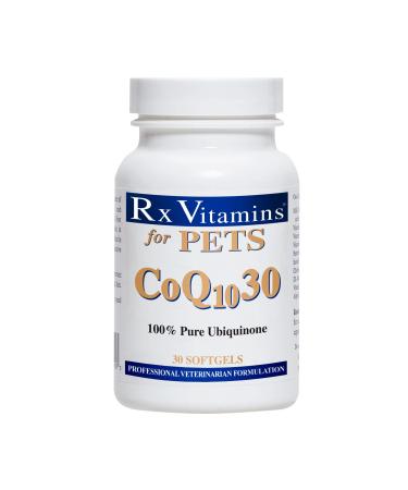 Rx Vitamins for Pets COQ10-30 for Dogs & Cats - Pharmaceutical Grade Ubiquinone - Professional Veterinary Formula - 30 Softgels