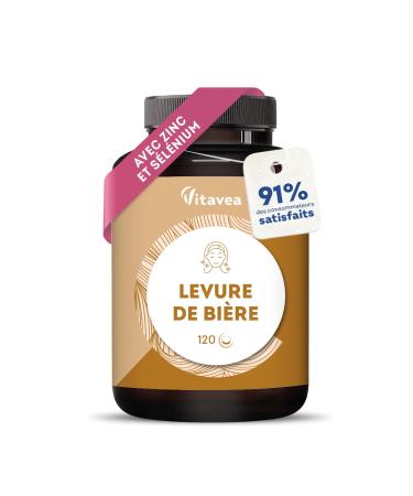 Levure de Bi re 1100 mg Efficacit Prouv e Sur les Cheveux Pousse Cheveux Ongles Peau - Avec Zinc S l nium Vitamines B 120 g lules - 2 Mois Vegan - Fabriqu en France - Vitavea