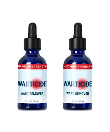 Warticide Fast-Acting Wart Remover - Plantar and Genital Wart Treatment Attacks Warts On Contact Easy Application (2 Bottles) 1 Fl Oz (Pack of 2)