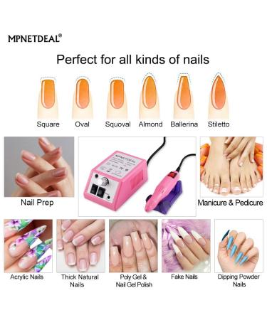 Electric Nail Drill Set Kit for Acrylic Nails Gel Art - Pink MPNETDEAL Efile Machine - Salon Quality at Home - Buy Online on GoSupps.com