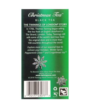Twinings of London Christmas Black Tea - Spicy & Warm Taste - Cinnamon & Cloves - Individually Wrapped - 120 Tea Bags (4 Pack) - Buy Online on GoSupps.com