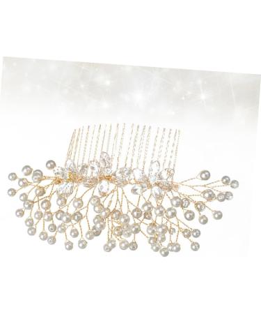 DOITOOL Bridal Hair Comb Rhinestone Bridal Crystal Hair Comb Gold Wedding Clip Side Hair Combs Wedding Flower Hair Comb Leaf Hair Pin Hair Accessories European and American Bride - Buy Online on GoSupps.com