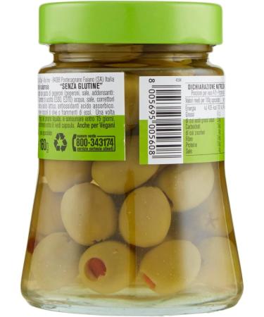 Italian Gourmet ER 3x DAmico Olive Verdi Farcite con Pasta di Peperoni green olives in brine Filled with pepperoni paste 290 g - Buy Online on GoSupps.com