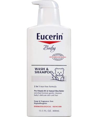 Eucerin Baby Wash & Shampoo Fragrance Free 13.5 fl oz (400 ml)
