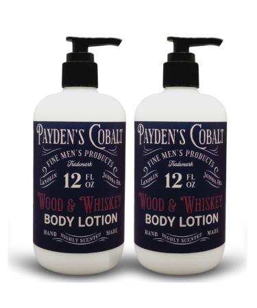 Payden's Cobalt Wood & Whiskey For Men Scented Luxury Body Lotion with Lanolin and Jojoba Oil 12 Oz (2 Pack)