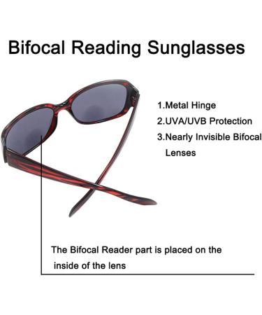 HyKaada 2 Pack Bifocal Reader Sunglasses 1.5x UV Protection Sun Reading Glasses - Designer Colors with 2 Pouches - Buy Online on GoSupps.com