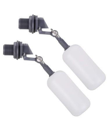 Kwokwei swimmer valve 2 pieces of water float ball tap with adjustable arm 1/2 inch automatic floating ball tap made of plastic for water trough aquarium pond cattle drinks