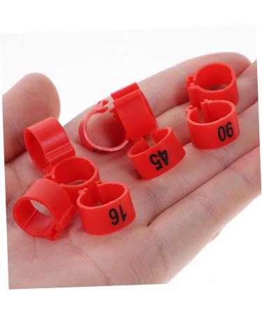 FOMIYES 100pcs Pigeon Anklet Plastic Tags Bird Foot Bands Pigeon Identification Ring Baby Meat Pigeon 1X1X0.8CM Red - Buy Online on GoSupps.com