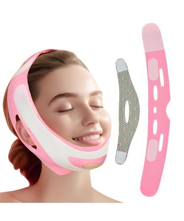 ROUDJER Double Chin Reducer Reusable Chin Strap Face Slimming Strap Face Slimmer Shaper Breathable V Line Lifting Mask for Women and Men (1 Pcs) 1Pcs
