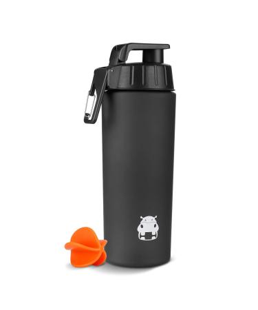 BONMIXC Tritan Protein Shaker Bottle 28oz BPA/BPS/BPF Free Sports Bottle Shaker 800ml Protein Shake Cup with Blender Ball Frosted Black