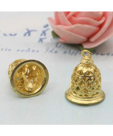 EXCEART 10Pcs Brass Jingle Bells - Vintage Wind Chimes Rustic Handicrafts Bells - Jewelry Bag Charms Pendants - 0.59x0.47 Inch - Buy Online on GoSupps.com