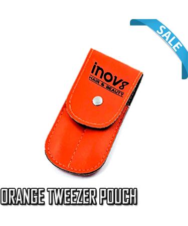 4 Inches Eyebrow Tweezers - Plucking 2 Pieces Set for Ingrown Hair and Facial Hair - Eyebrows Plucking Beauty Tool - Orange Leather Pouch - Buy Online on GoSupps.com