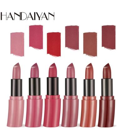  Beliky Girl 6 Colors Matte Lipstick Set Velvety Curved Lipstick Long Lasting Waterproof Non-Sticky Tumbler Sexy Nude Lipstick Makeup Set - Buy Online on GoSupps.com