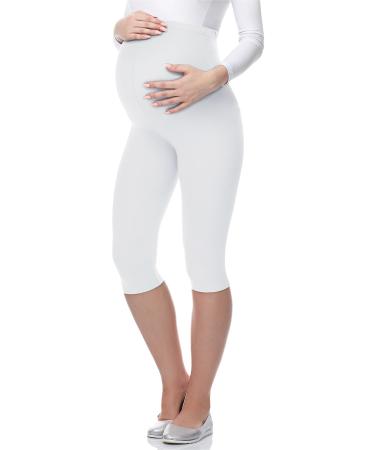 Be Mammy Women's Maternity 3/4 Leggings 03 XL White