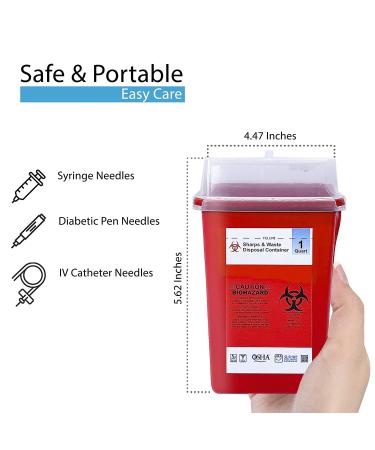 Sharps Container for Safe Needle Disposal - 1 Quart, 1 Pack | Home Biohazard Waste Container - Buy Online on GoSupps.com