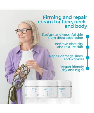Hygieia Encapsulated Collagen Cream - Vegan Liposomal Face Neck & Body Moisturizer for Firming & Toning - Deep Absorption Day & Night Cream - 4oz - Buy Online on GoSupps.com