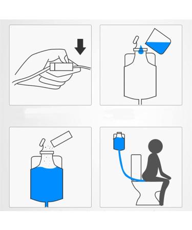 Premium Inveline Intimate Shower & Enema Set - 1.2L Intestinal Cleaning Irrigator Travel Kit - G-1.2L White - Buy Online on GoSupps.com