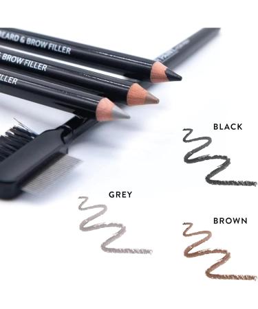 War Paint For Men Lightweight Beard & Brow Filler Pencil for Fuller Looking Facial Hair - Perfect for Blending & Shaping - Vegan Friendly & Cruelty-Free - Makeup Product For Men - Black - Buy Online on GoSupps.com