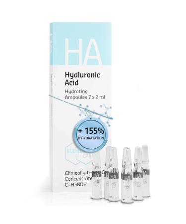 +155% Skin Hydration in 1h Hyaluronic Acid Concentrated Ampoules Face Serum - Moisturizing Face Care for Face Lifting 7x2ml Clinically Tested - Elemental Care