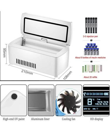 Portable Insulin Cooler Insulin Cooler Box Medication Thermostat Fridge Travel Home Car Cooling Case/Small Travel Box for Medication 1 battery - Buy Online on GoSupps.com