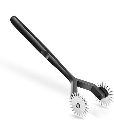 Stainless Steel Double Nerve Wheel Needle Roller Massage Roller - Double Pain (Chrome) | International Shipping Available - Buy Online on GoSupps.com