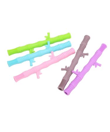 Baby Teething Toy - Food Grade Silicone Hollow Straw Design with Cleaning Brush - Buy Online on GoSupps.com