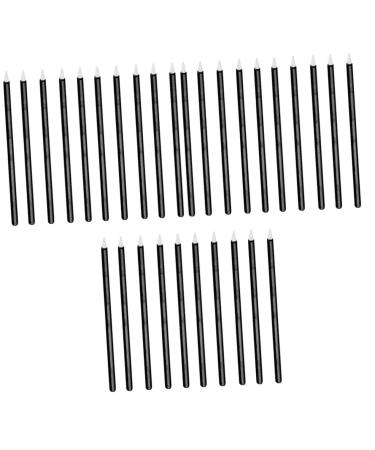 Healeved 300 Pcs Disposable Eyeliner Makeup Gel Eyeliner Brush Gloss Wand Black Artificial Fiber 1 count (Pack of 1) Blackx3pcs