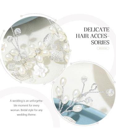 Yean Pearl Wedding Headband - Silver Flower Bridal Hair Accessories for Women and Girls - Buy Online on GoSupps.com