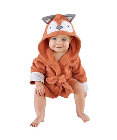 CuteOn Unisex Baby Kids Cartoon Animal Flannel Hooded Bathrobe Pajamas Nightwear 110 Fox