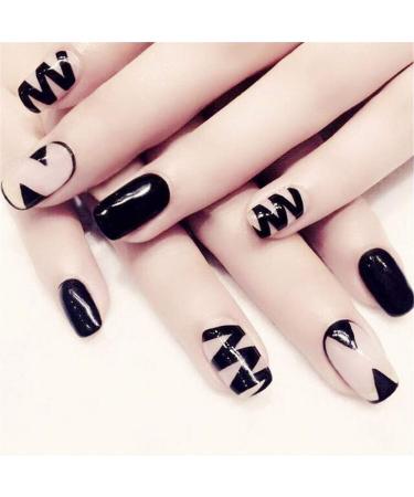 Artificial fingernails artificial nails for short French style full cover fake nails with glue with glue full cover short false fingernails for nail art