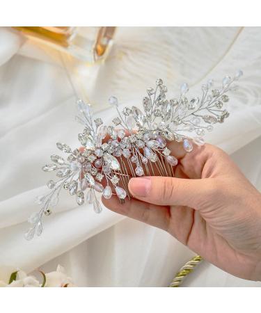 Catery Rhinestone Bridal Hair Comb - Silver Wedding Hair Piece for Women and Girls - Buy Online on GoSupps.com