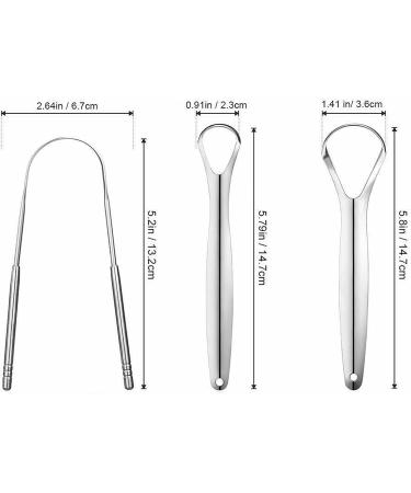 Psytfei 3 PCS Stainless Steel Tongue Scraper Set | Portable Oral Care Tool for Adults | Effective Tongue Cleaner - Buy Online on GoSupps.com