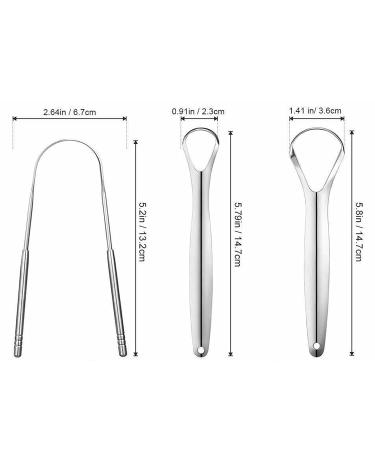 3 PCS Portable Stainless Steel Tongue Scraper Set - Oral Care Tools for Bad Breath Relief & Hygiene - Buy Online on GoSupps.com