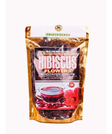 100% Organic Hibiscus Flowers Well-sorted Sun-dried 100% Organic Hibiscus Flowers. Our Hibiscus Flowers are Cultivated With the Utmost Care Free From Pesticides and Chemicals Ensuring a Natural and Wholesome Product 150g.