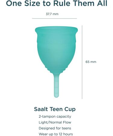 Saalt Teen Menstrual Cup - Sensitive & Reusable - 12-Hour Wear - Tampon & Pad Alternative (Wild Rose) - Buy Online on GoSupps.com